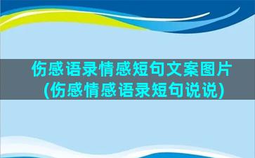 伤感语录情感短句文案图片(伤感情感语录短句说说)