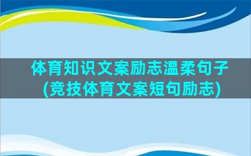 体育知识文案励志温柔句子(竞技体育文案短句励志)