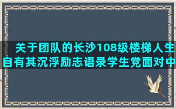 关于团队的长沙108级楼梯人生自有其沉浮励志语录学生党面对中考(长沙律师团队)