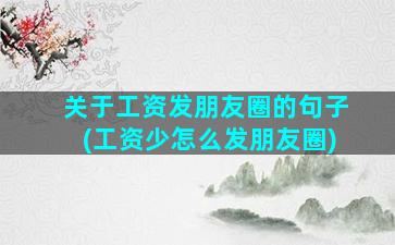 关于工资发朋友圈的句子(工资少怎么发朋友圈)