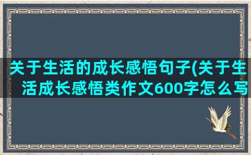 关于生活的成长感悟句子(关于生活成长感悟类作文600字怎么写)