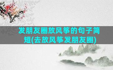 发朋友圈放风筝的句子简短(去放风筝发朋友圈)