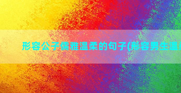 形容公子儒雅温柔的句子(形容男生温柔儒雅)