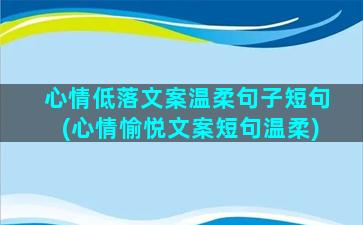 心情低落文案温柔句子短句(心情愉悦文案短句温柔)