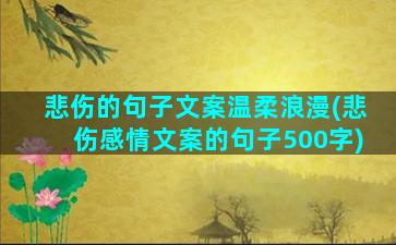 悲伤的句子文案温柔浪漫(悲伤感情文案的句子500字)