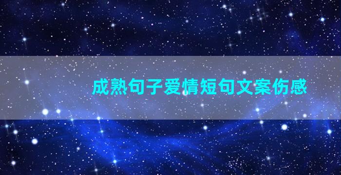 成熟句子爱情短句文案伤感