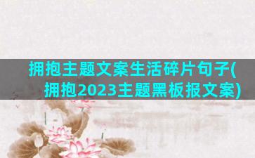 拥抱主题文案生活碎片句子(拥抱2023主题黑板报文案)