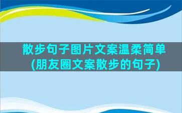 散步句子图片文案温柔简单(朋友圈文案散步的句子)