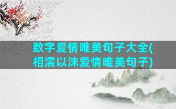 数字爱情唯美句子大全(相濡以沫爱情唯美句子)