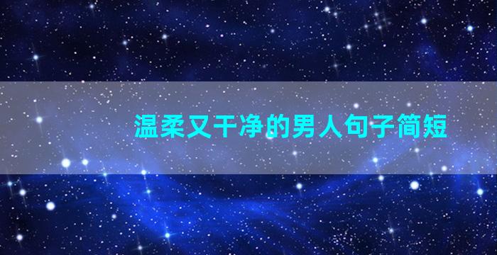 温柔又干净的男人句子简短