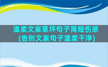 温柔文案草坪句子简短伤感(告别文案句子温柔干净)