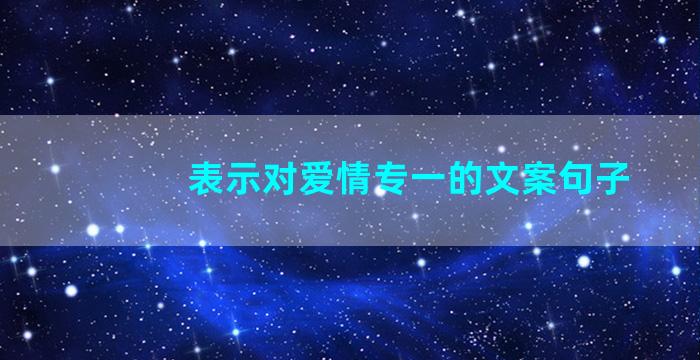 表示对爱情专一的文案句子