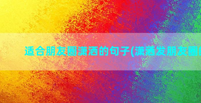 适合朋友圈潇洒的句子(潇洒发朋友圈的句子)