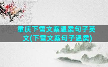 重庆下雪文案温柔句子英文(下雪文案句子温柔)