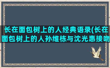 长在面包树上的人经典语录(长在面包树上的人孙维栋与沈光惠接吻第几集)